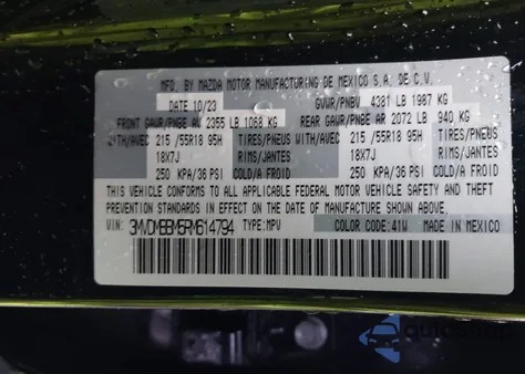 2024 Mazda Cx-30 2.5 S Select Sport from USA, damaged, VIN 3MVDMBBM5RM614794